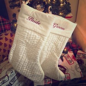 Quilted Bride and Groom Christmas Stocking